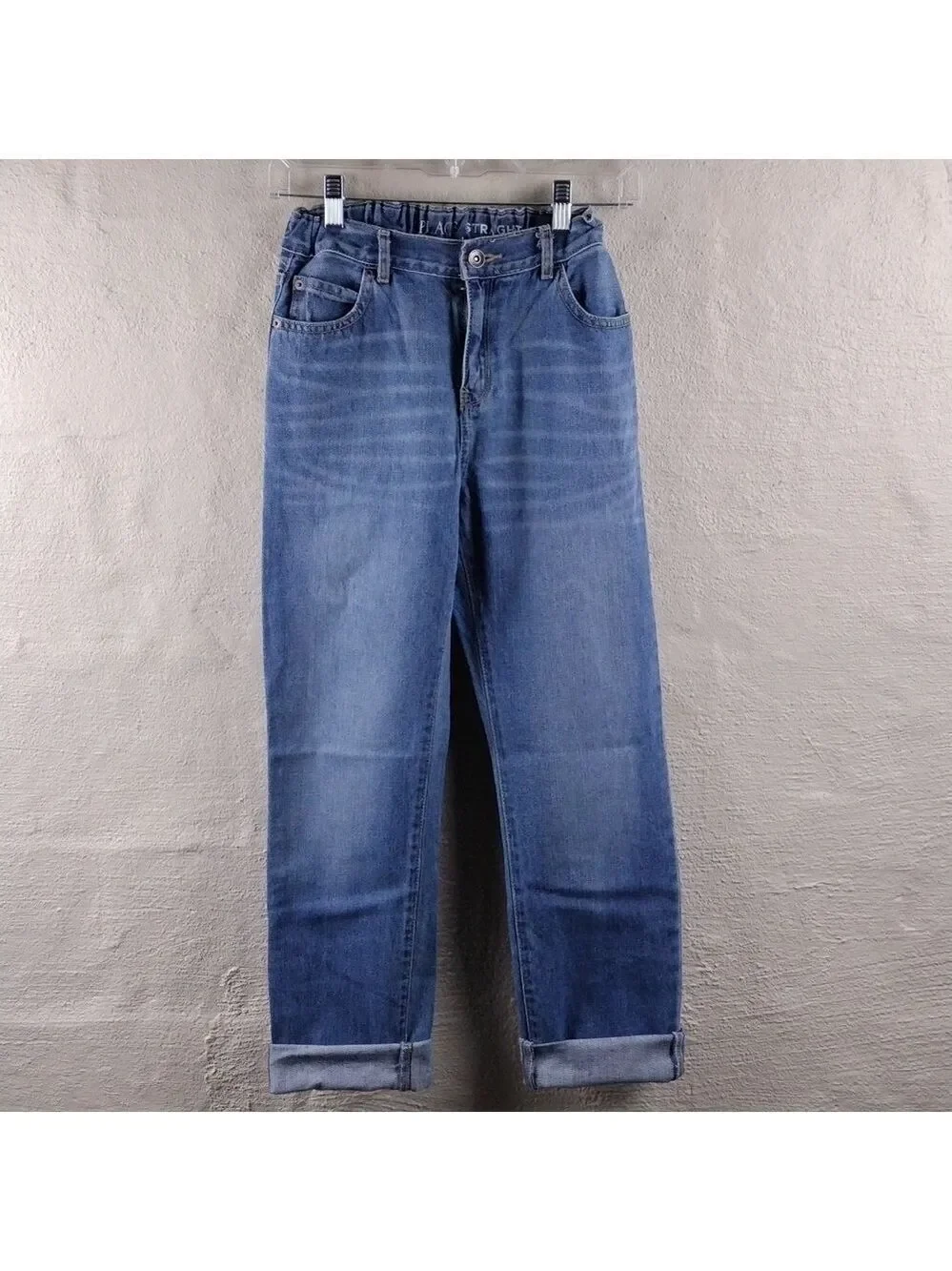 Children's Place Blue Medium Wash Five Pocket Straight Leg Adjustable Waist Jean
